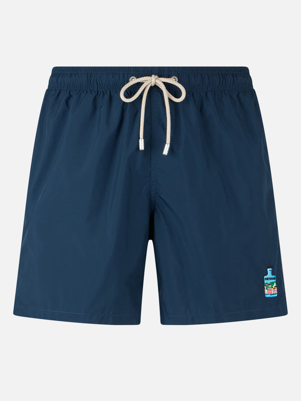 Man mid-length Gustavia swim shorts with Portofino Gin embroidery | PORTOFINO GIN SPECIAL EDITION