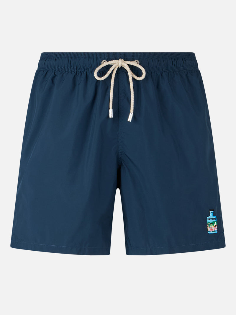 Man mid-length Gustavia swim shorts with Portofino Gin embroidery | PORTOFINO GIN SPECIAL EDITION