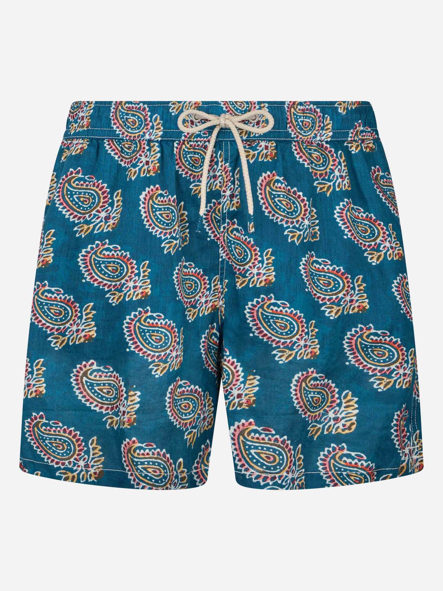 Man mid-length linen swim-shorts Gustavia with - MC2 Saint Barth