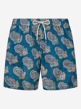 Man mid-length linen swim-shorts Gustavia with - MC2 Saint Barth