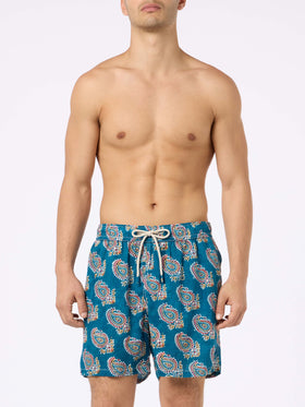 Man mid-length linen swim-shorts Gustavia with - MC2 Saint Barth