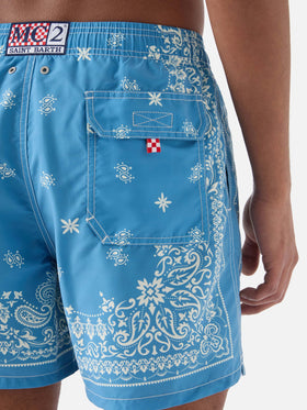Costume mare Gustavia azzurro con stampa bandana