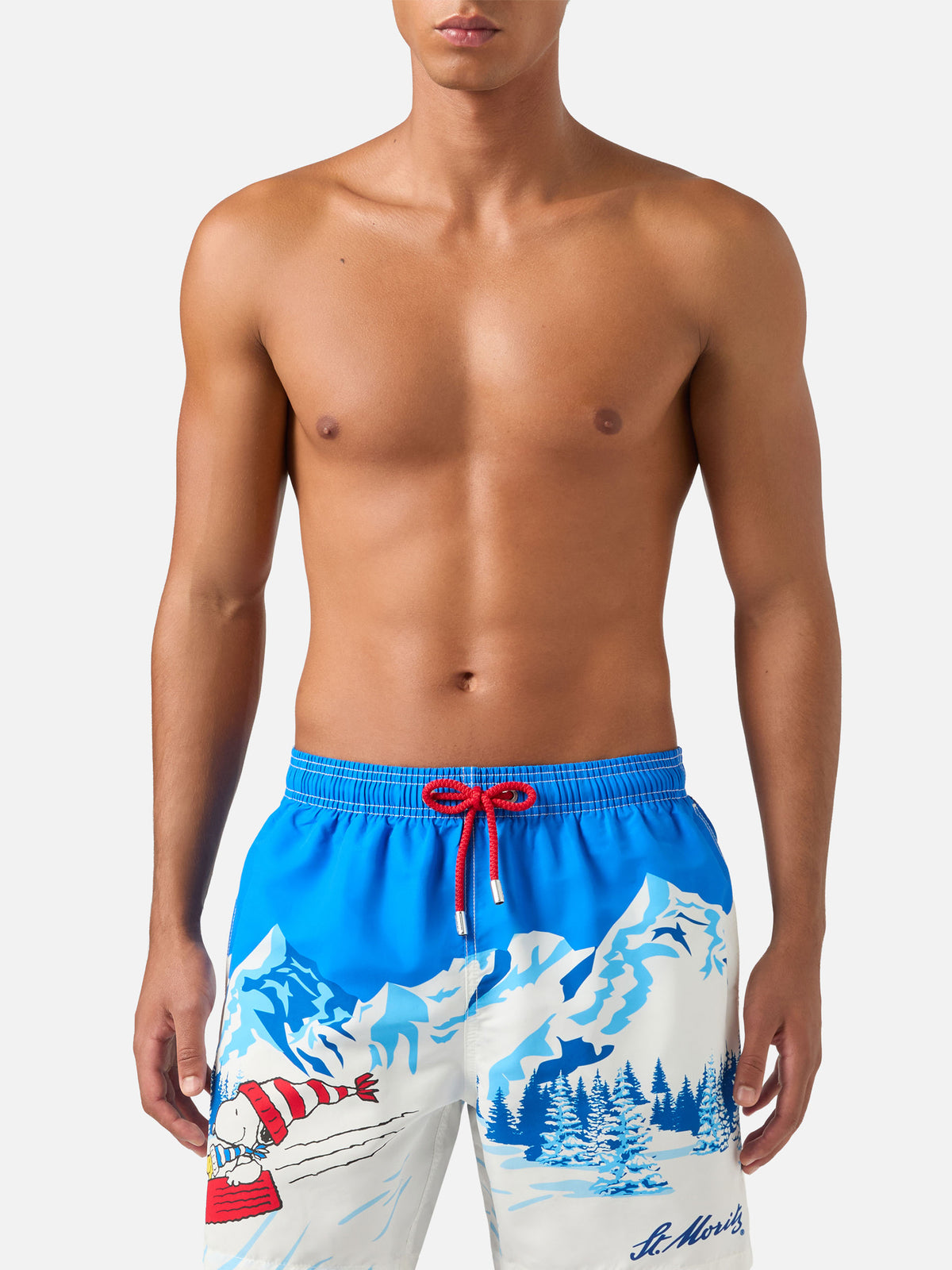 Light blue Gustavia swim shorts with Snoopy print | Special edition