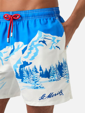 Light blue Gustavia swim shorts with Snoopy print | Special edition