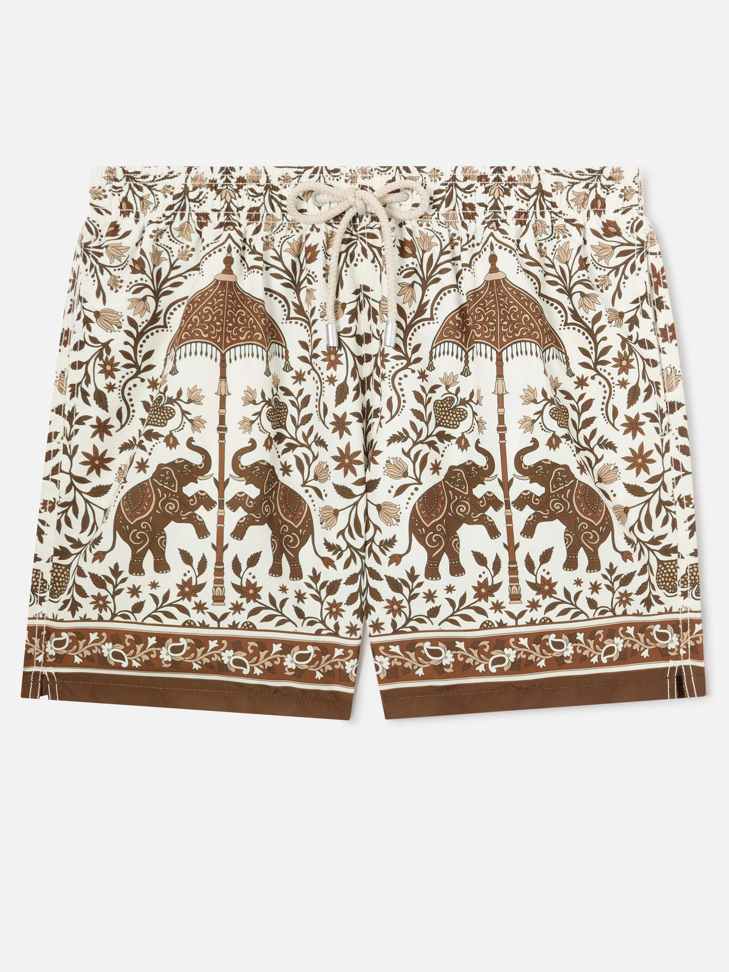 Gustavia Badeshorts mit platziertem ornamentalem Print in Braun 