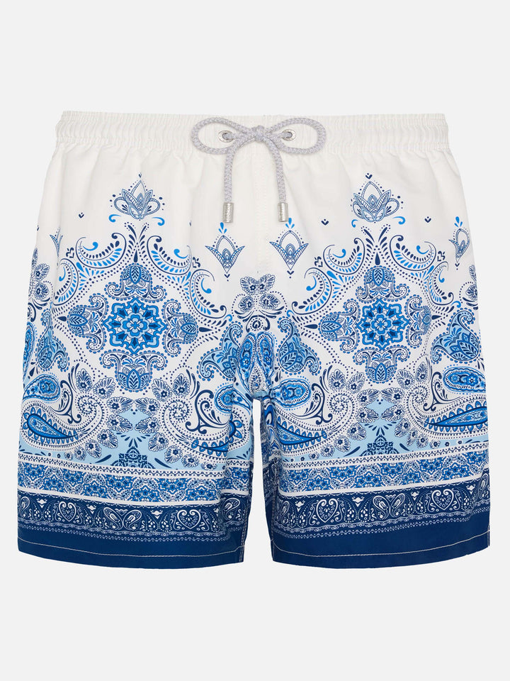 Costume mare lunghezza media Gustavia con stampa paisley