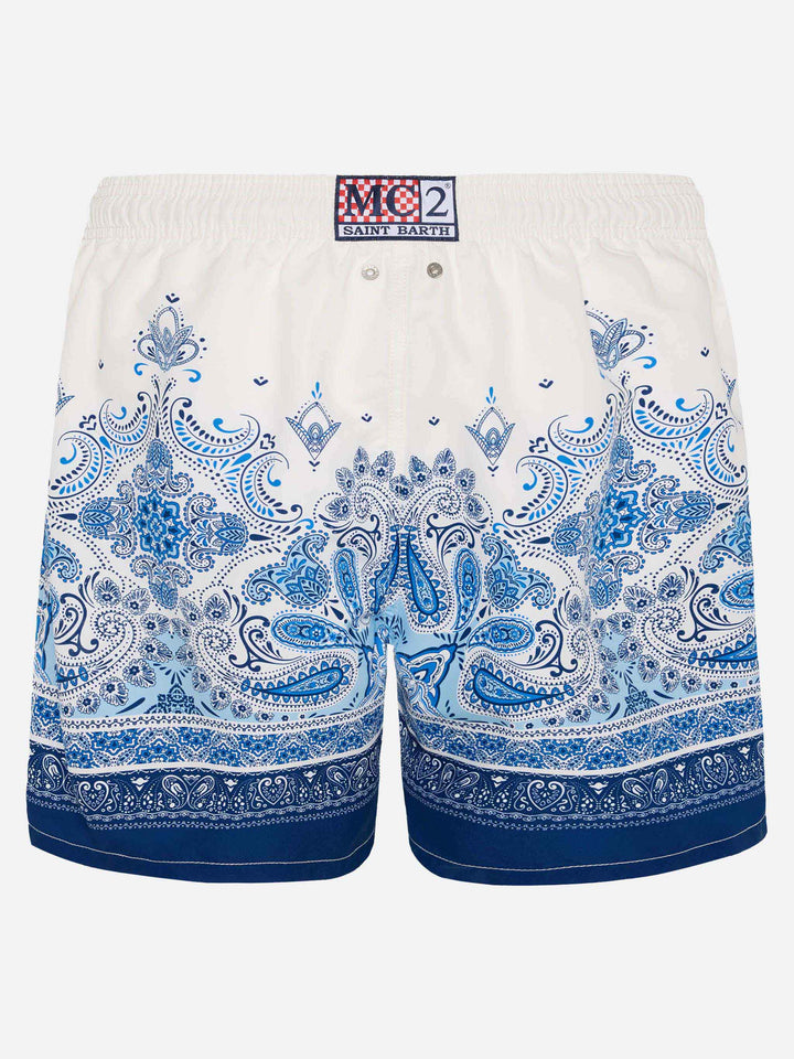 Costume mare lunghezza media Gustavia con stampa paisley