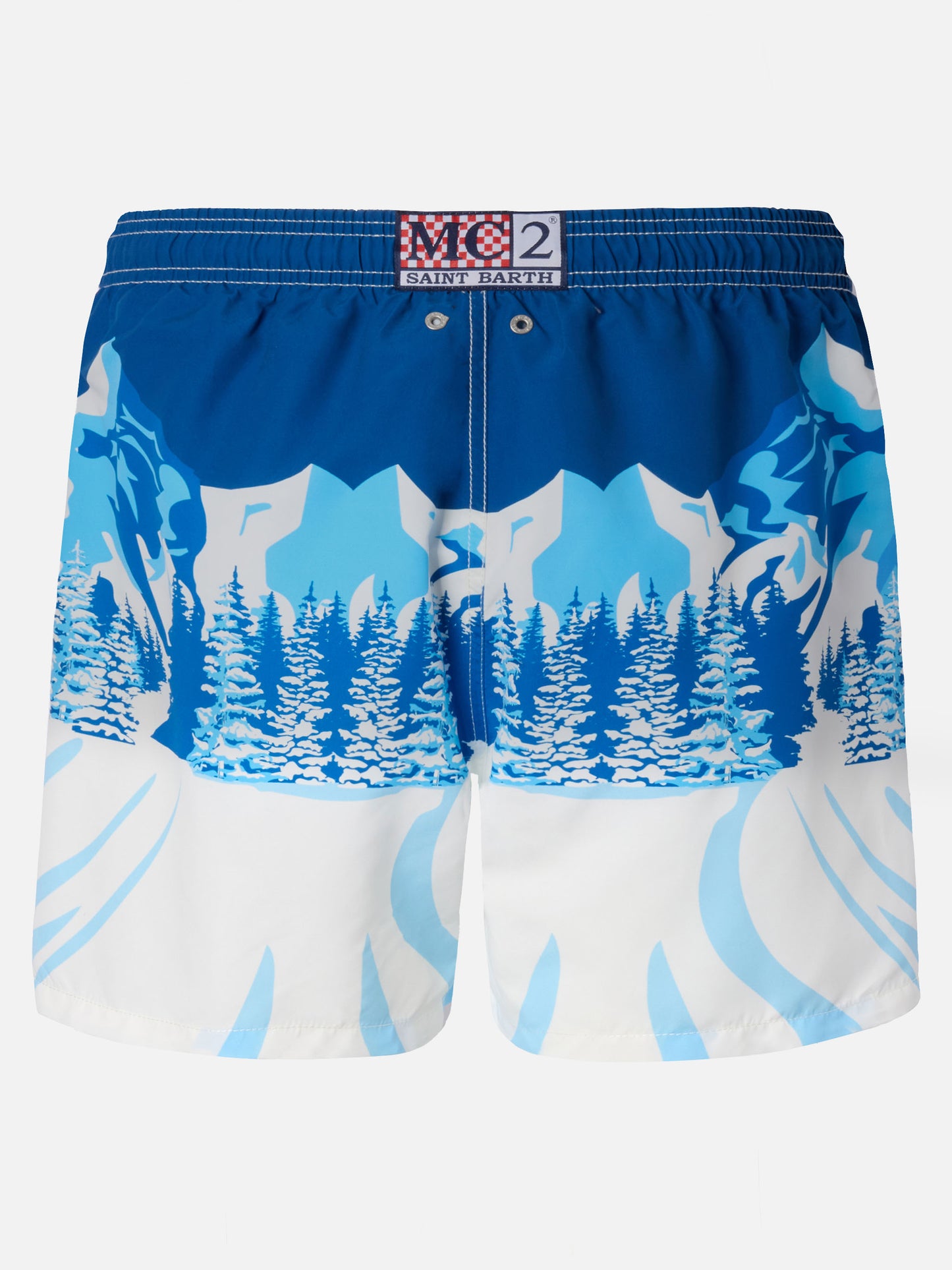 Mid-length Gustavia swim-shorts with St. Moritz placed print