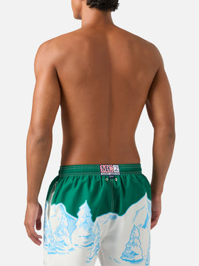 Green Gustavia swim shorts with Scrooge McDuck print | Special edition
