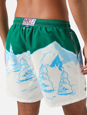 Green Gustavia swim shorts with Scrooge McDuck print | Special edition