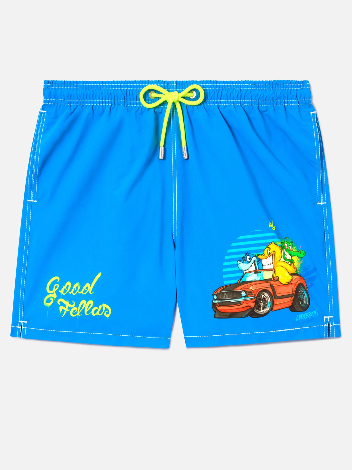 Gustavia green Cryptopuppets Good Fellas placed print swim shorts | Special Edition