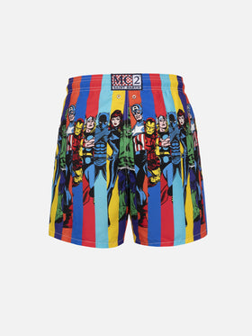 Man mid-length Gustavia swim-shorts with Marvel characters placed print| MARVEL SPECIAL EDITION - MC2 Saint Barth