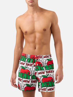 Gustavia white Keith Haring NY placed print swim shorts | Special Edition