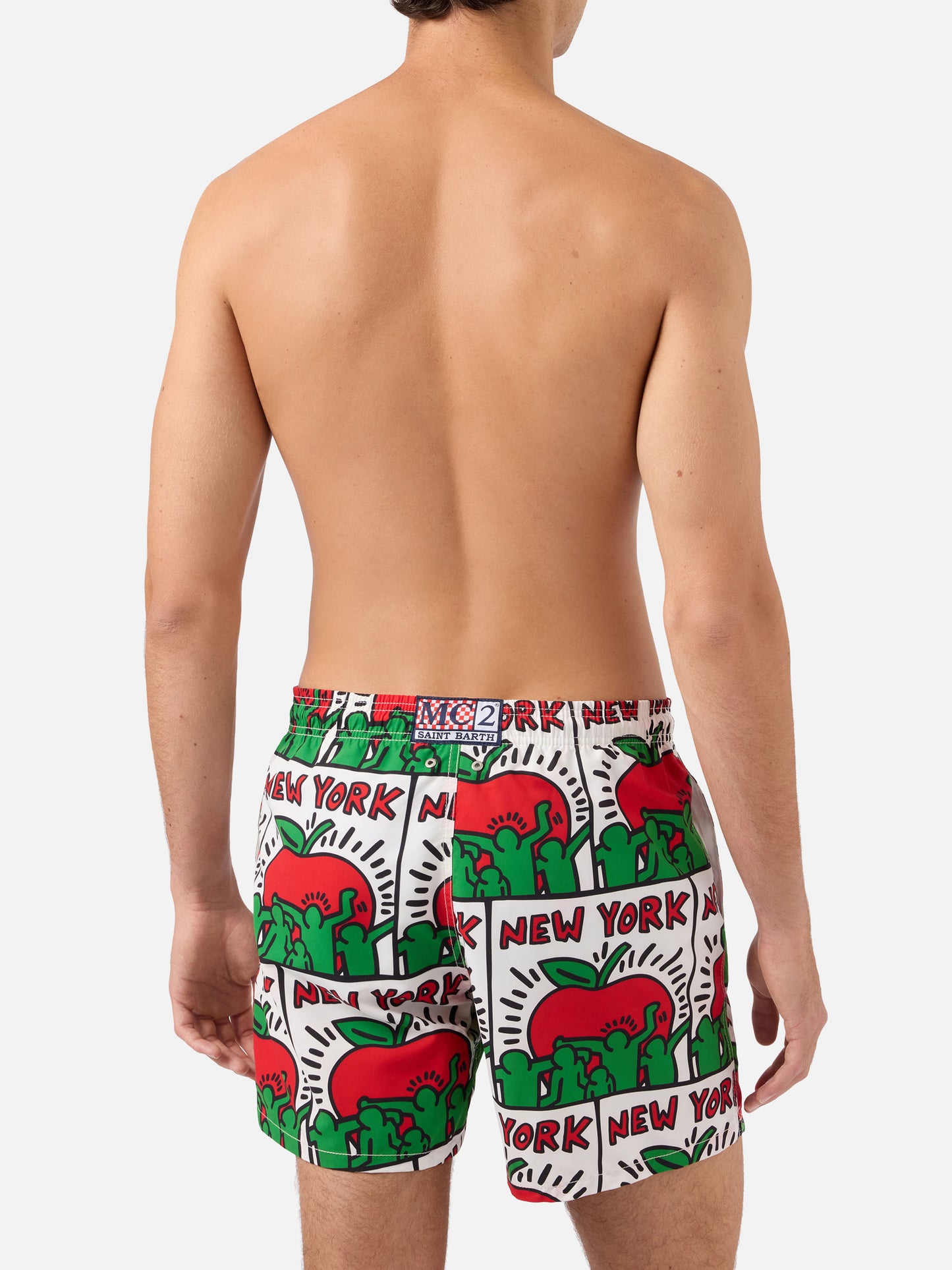 Gustavia white Keith Haring NY placed print swim shorts | Special Edition