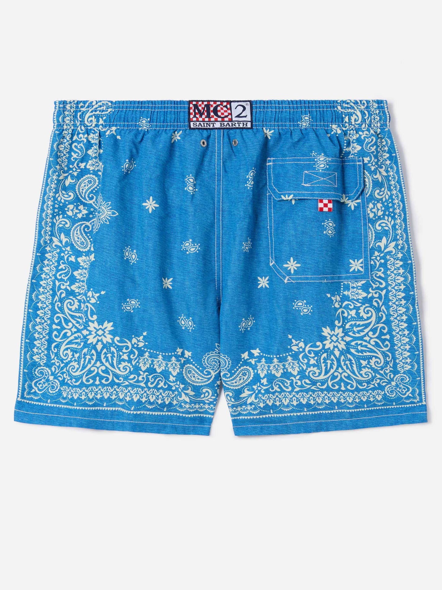 Costume mare Gustavia blu con stampa bandana