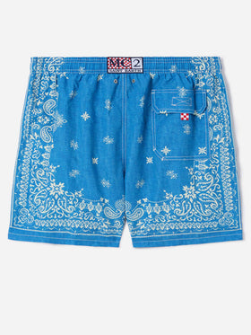 Costume mare Gustavia blu con stampa bandana