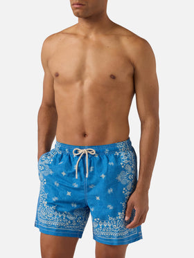 Costume mare Gustavia blu con stampa bandana