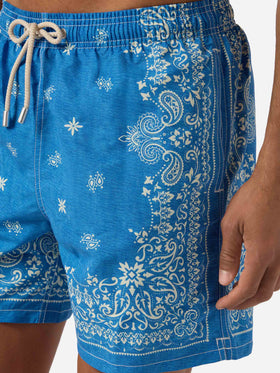 Costume mare Gustavia blu con stampa bandana