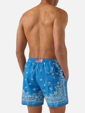 Costume mare Gustavia blu con stampa bandana