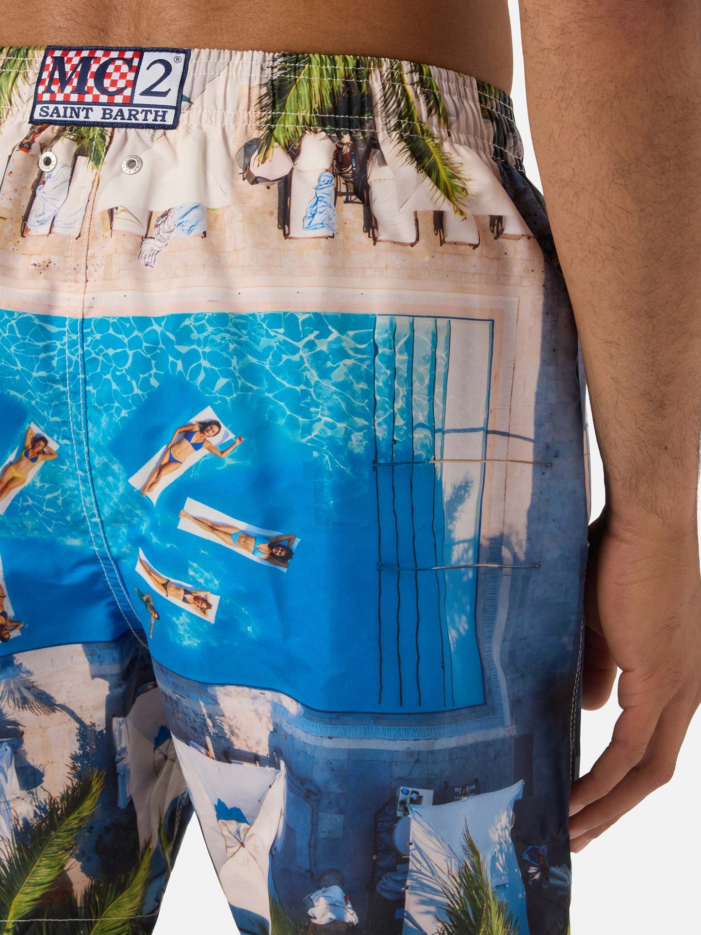 Gustavia swim shorts with tropical pool print | Special Edition