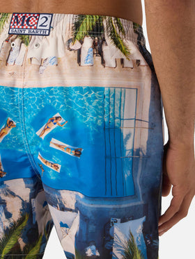 Gustavia swim shorts with tropical pool print | Special Edition