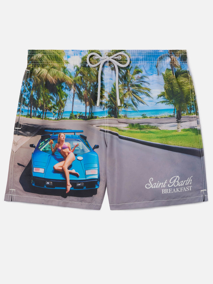 Costume mare Gustavia con stampa St. Barth breakfast | Special Edition