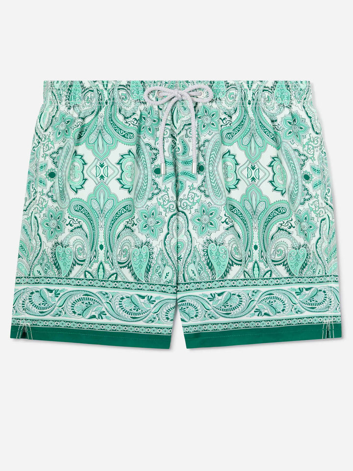 Bañador Gustavia con estampado paisley verde 
