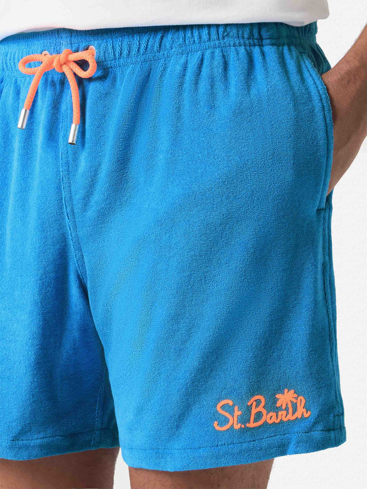 Gustavia Frottee-Badeshorts in Blau