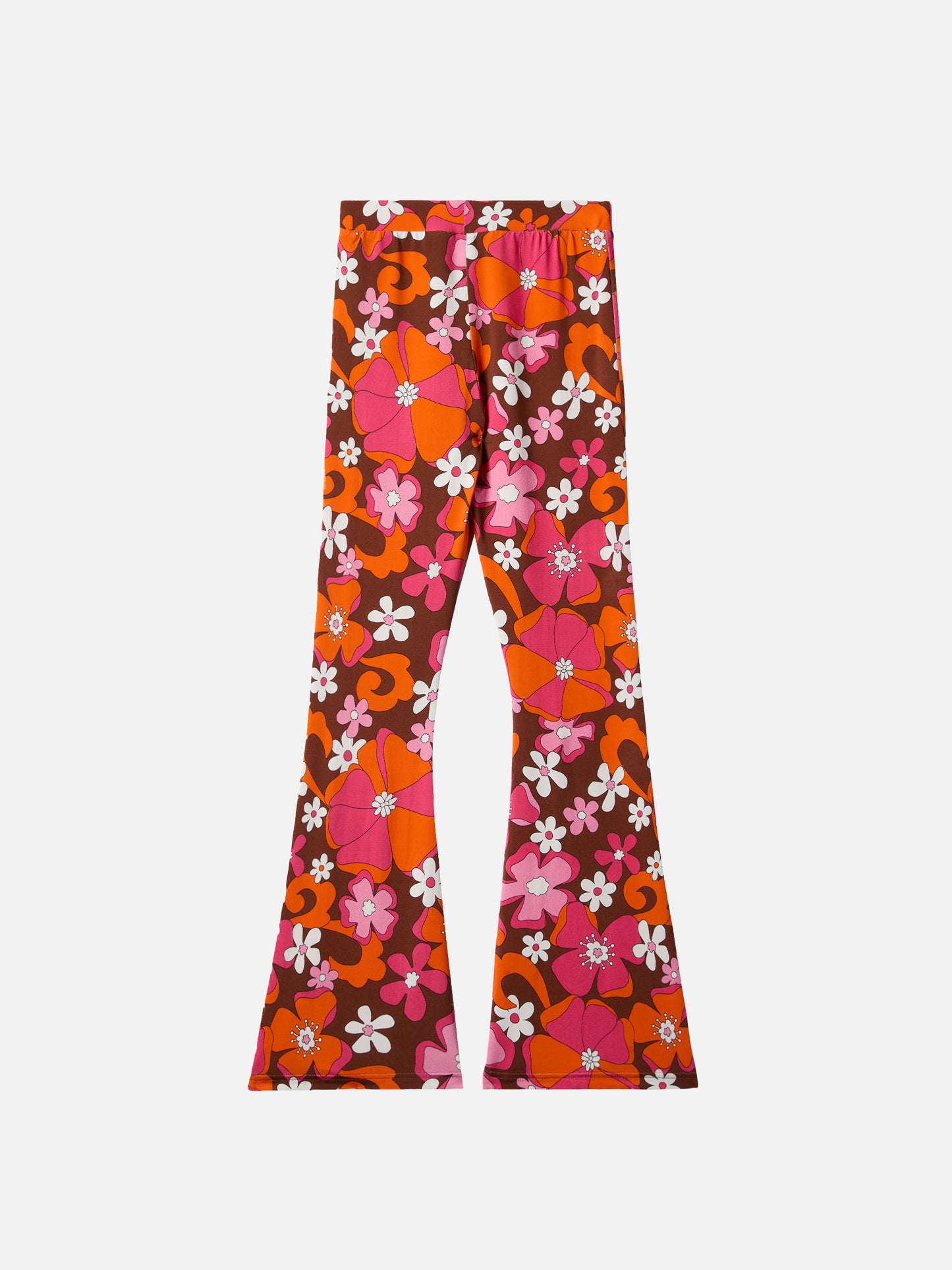 Flared pants Gwenda Jr with retro flower print