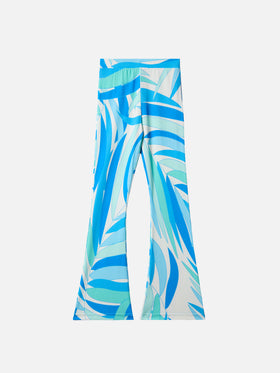 Flared pants Gwenda Jr with palms print