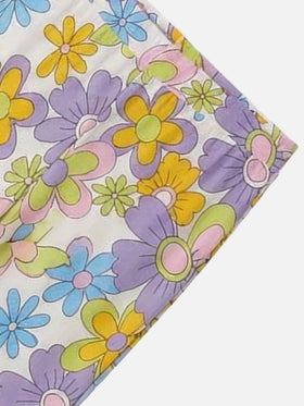 Pantaloni flare Gwenda Jr con stampa fiori hippie