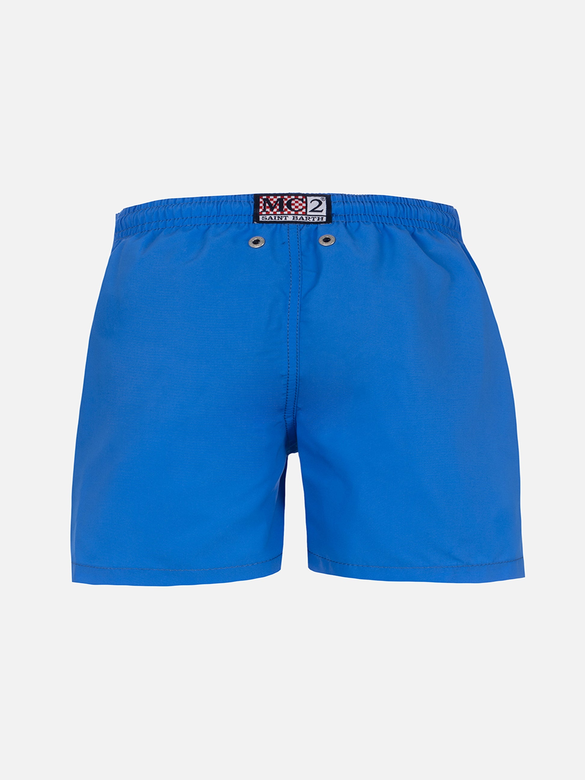Boy mid-length Haiti swim-shorts with Cryptopuppets placed print | CRYPTOPUPPETS SPECIAL EDITION - MC2 Saint Barth