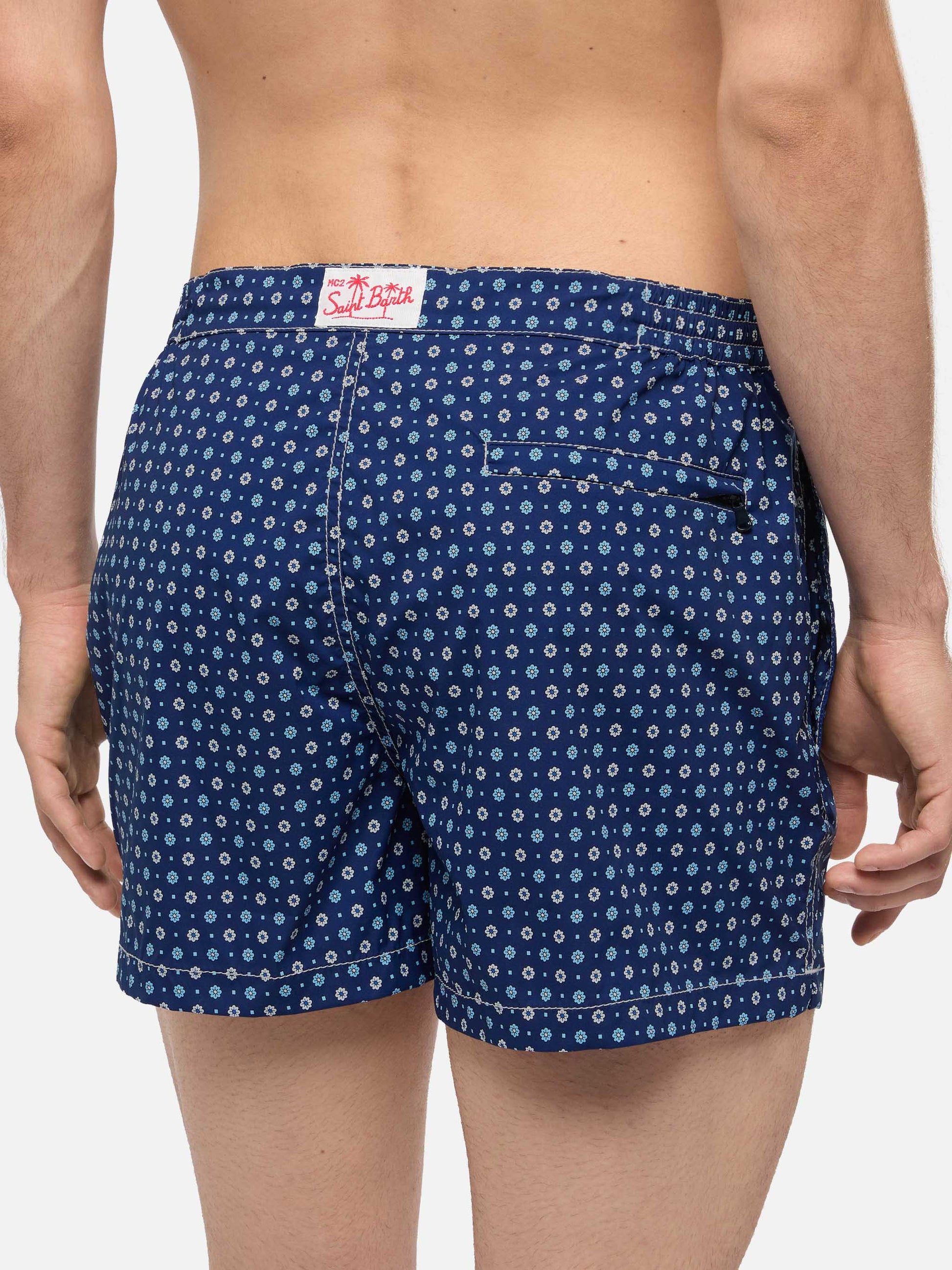 Harrys fitted cut swim shorts with flower tie print - MC2 Saint Barth