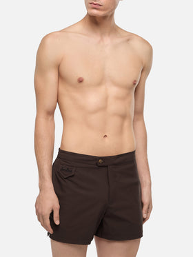 Harrys camel brown fitted cut swim shorts - MC2 Saint Barth