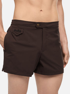 Harrys camel brown fitted cut swim shorts - MC2 Saint Barth