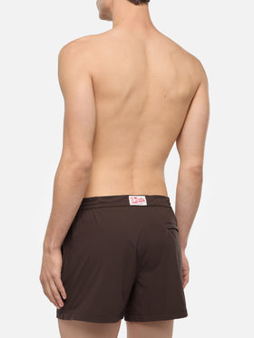 Harrys camel brown fitted cut swim shorts - MC2 Saint Barth
