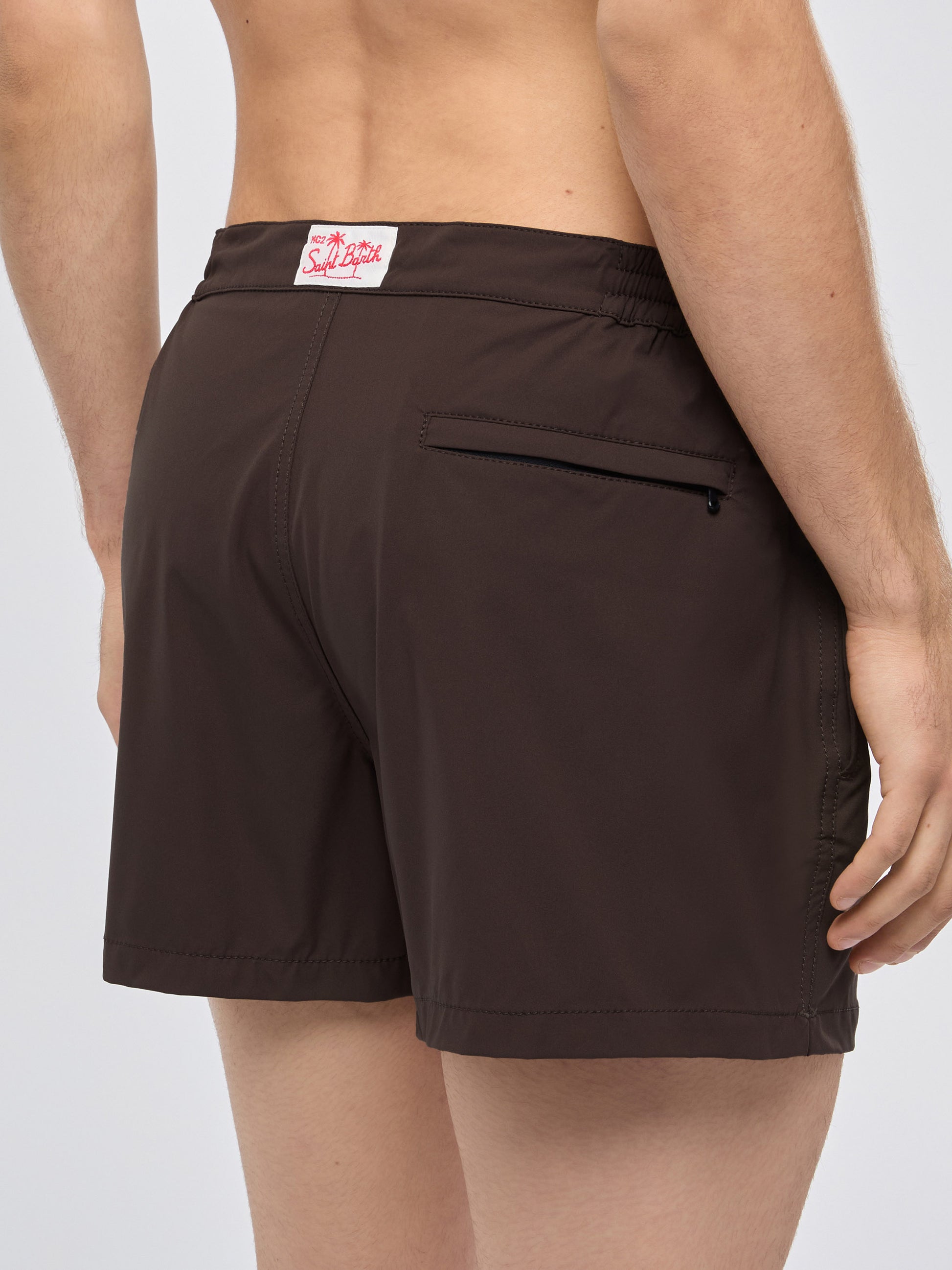 Harrys camel brown fitted cut swim shorts - MC2 Saint Barth