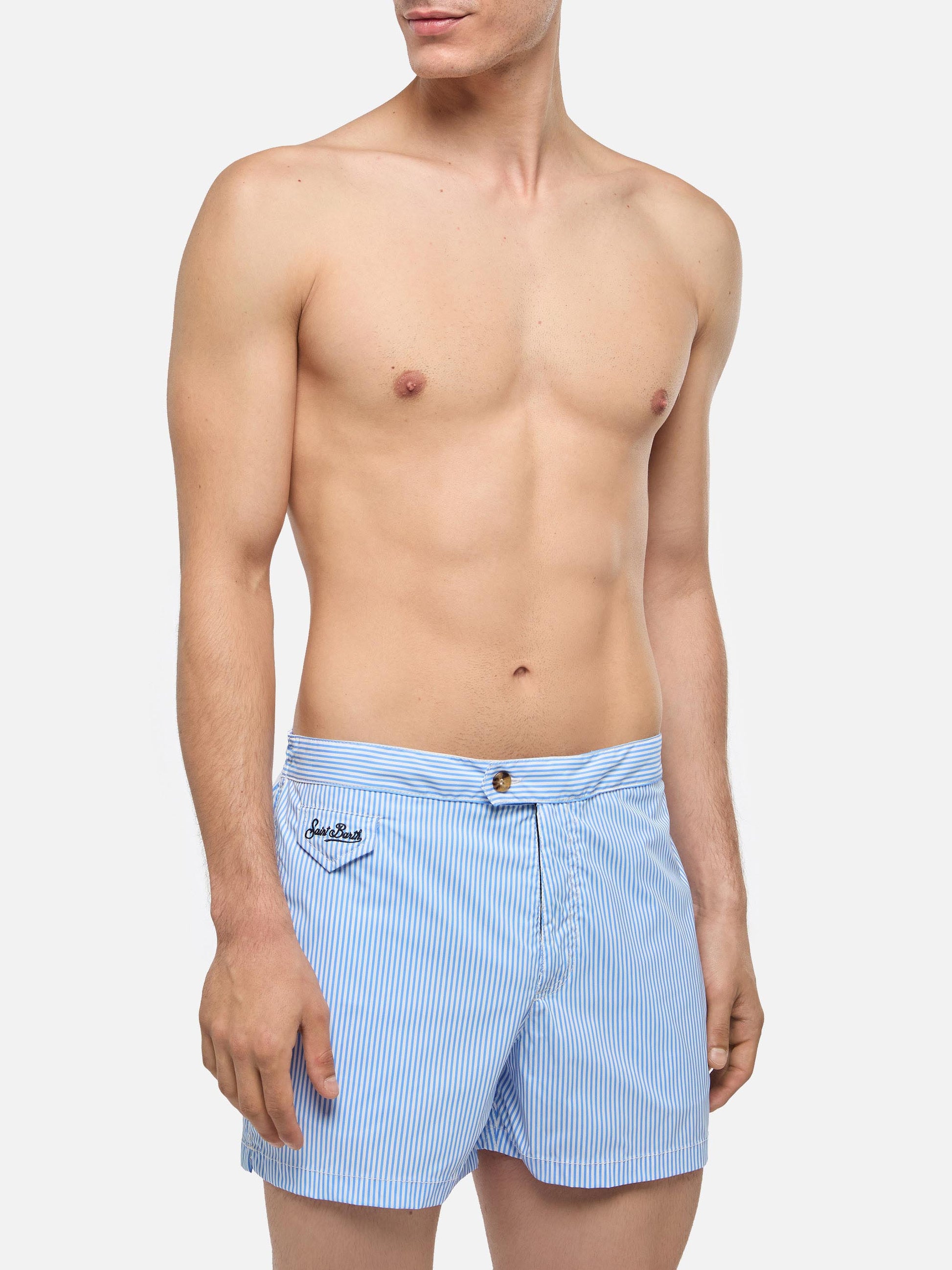 Harrys fitted cut swim shorts with striped print - MC2 Saint Barth