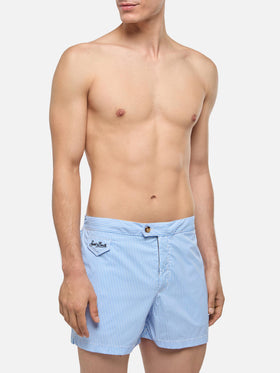 Harrys fitted cut swim shorts with striped print - MC2 Saint Barth