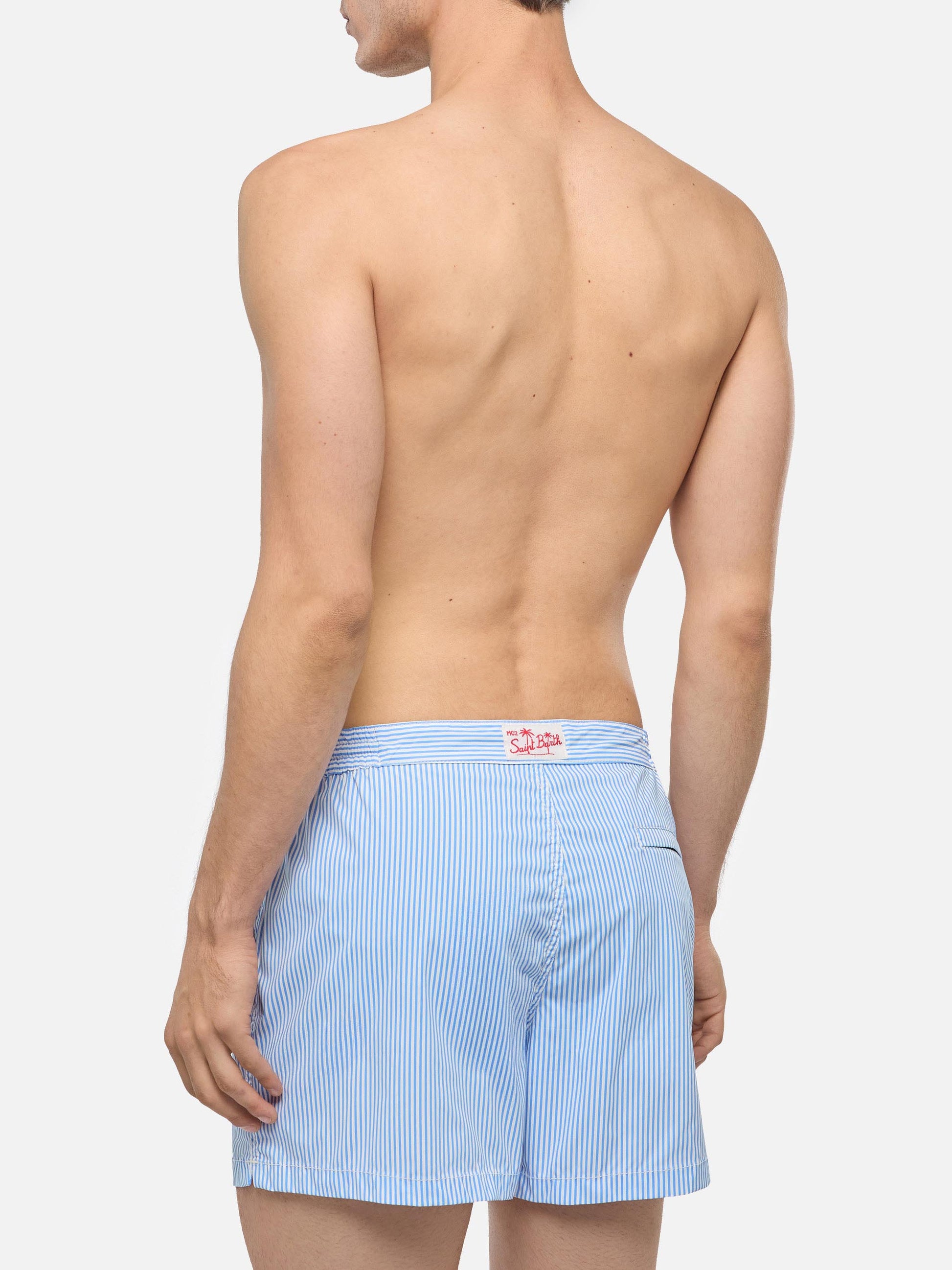 Harrys fitted cut swim shorts with striped print - MC2 Saint Barth