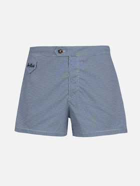 Harrys fitted cut swim shorts with gingham print - MC2 Saint Barth