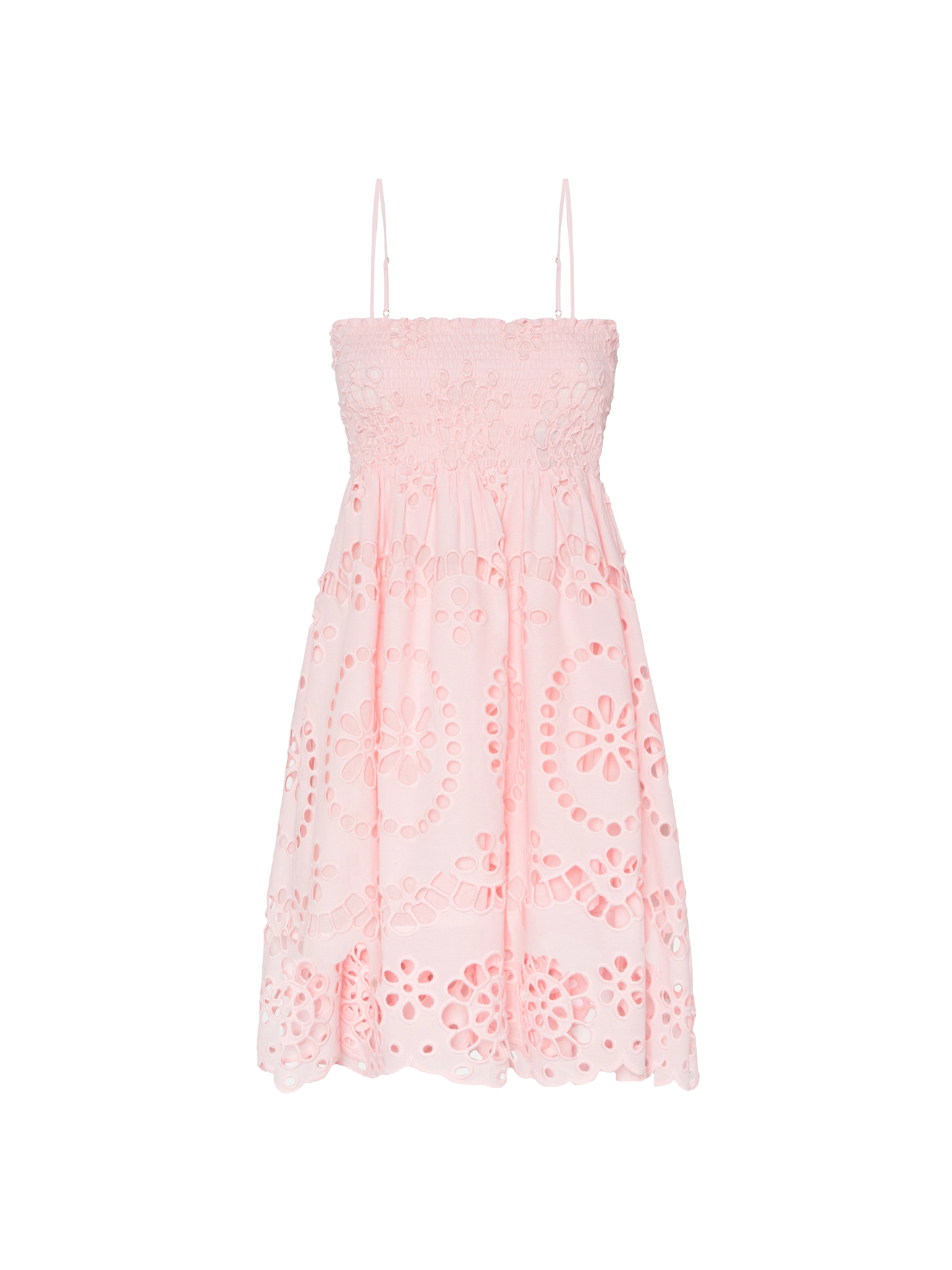 Hawa Sangallo lace dress with smocked embroidered bodice - MC2 Saint Barth