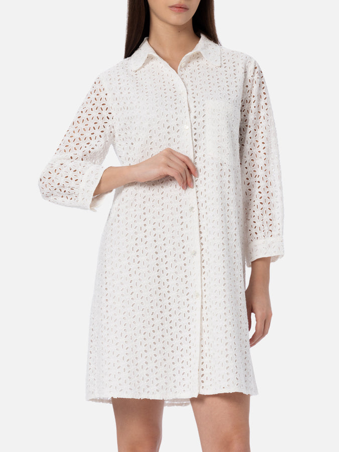 Mc2 Saint Barth Woman white Sangallo shirt mini dress