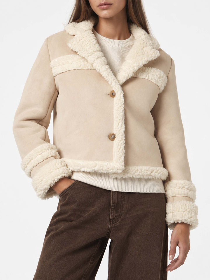 Giacca Hella effetto shearling beige