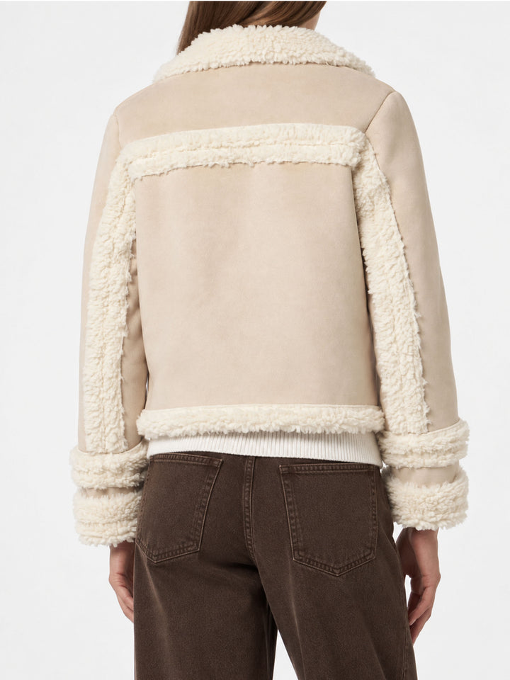 Giacca Hella effetto shearling beige