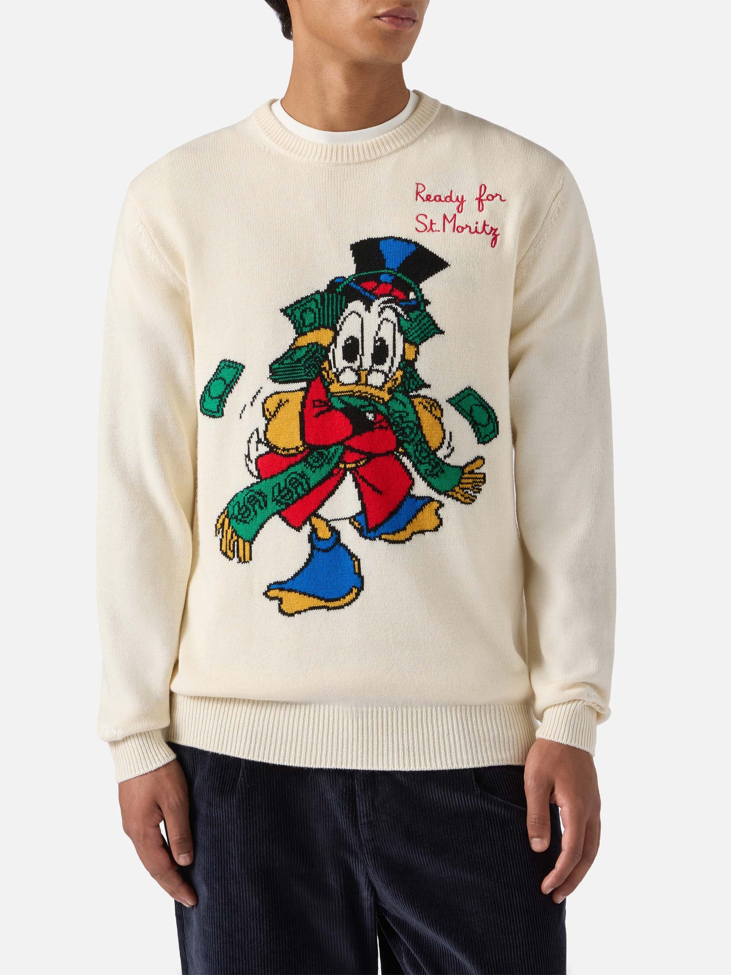 Girocollo Heron bianco con jacquard Zio Paperone | DISNEY SPECIAL EDITION