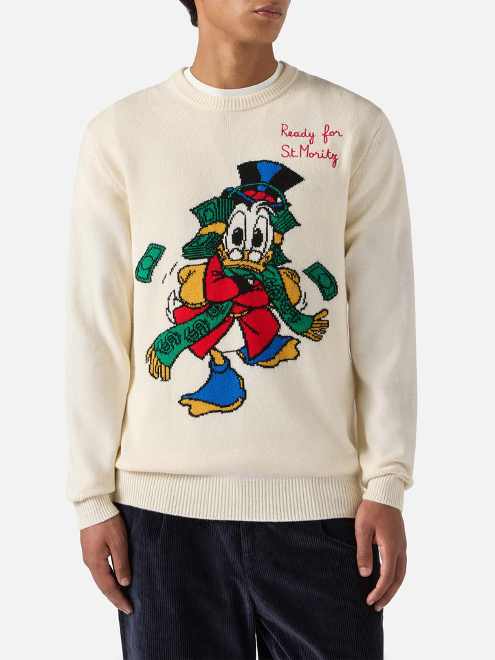 Girocollo Heron bianco con jacquard Zio Paperone | DISNEY SPECIAL EDITION