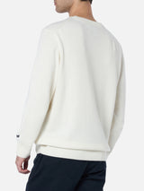 Man white sweater Heron with Vacanze di Natale logo jacquard | VACANZE DI NATALE SPECIAL EDITION