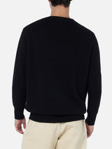 Man black sweater Heron with Vip Club Cortina | VIP CLUB CORTINA SPECIAL EDITION