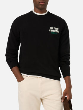 Jersey de punto con cuello redondo Black Heron con intarsia y bordado Only For Champions en la espalda 